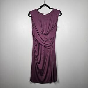 Kut from the Kloth Womens 8 Mollee Sleeveless Draped Knit Lined Dress Plum‎